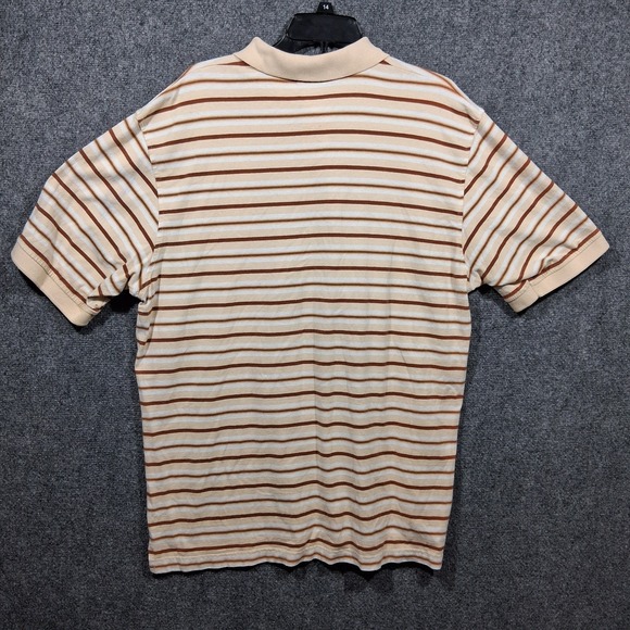 Southpole Polo Y2K Shirt Mens XL Tan Brown White Striped Pique‎ Hip Hop - Picture 12 of 12